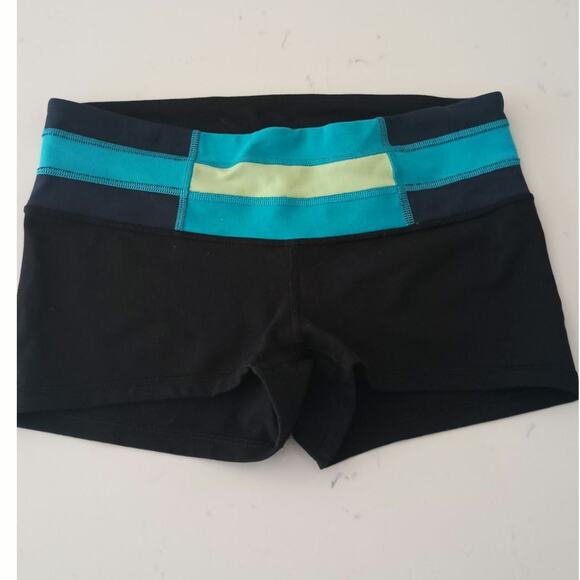 Lululemon black- teal ,boogie shorts Women's size Small, Athletic, - Picture 2 of 8